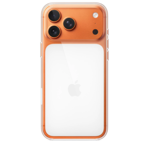 Проѕирна маска за iPhone 17 Pro Max со портокалови детали